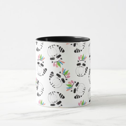 Cute Raccoons Pattern Mok (Midden)