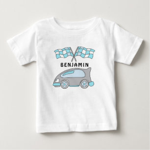 Cute Race Car and Flags Baby Boy Name