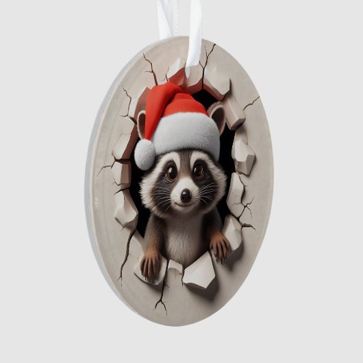 Cute Racoon Double-Sided Holiday Ornament (devant)