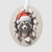 Cute Racoon Double-Sided Holiday Ornament (devant)