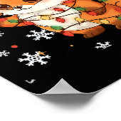 Cute Racoon Lights Tree Cake Funny Xmas Merry Chri Poster (Hoek)