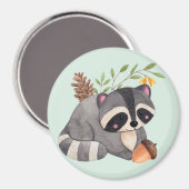 Cute Racoon Magnet Magneet (Voorkant / Achterkant)