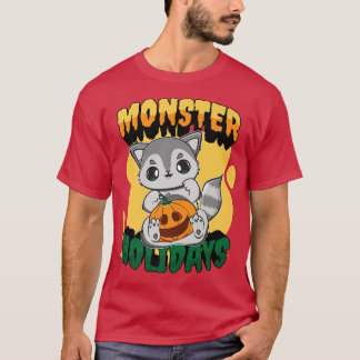 Cute Racoon met JackOLantern pompoen voor Halowee T-shirt