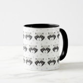 Cute Racoon Motif noir 11 oz Combo Mug (Devant droit)
