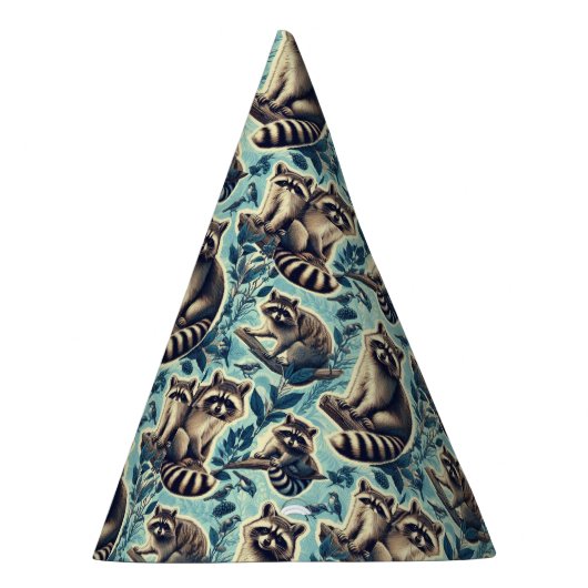 Cute Racoon Pattern Feesthoedjes (Rechts)