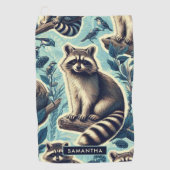 Cute Racoon Pattern Golfhanddoek (Voorkant)