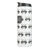 Cute Racoon Pattern Personalized Thermal Tumbler Thermosbeker (Geroteerd rechts)