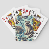 Cute Racoon Pattern Pokerkaarten (Achterkant)
