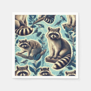 Cute Racoon Pattern Servet