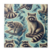 Cute Racoon Pattern Tegeltje (Voorkant)