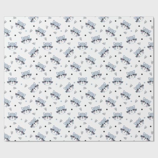 Cute Racoons Wrapping Paper Cadeaupapier (Vlak)