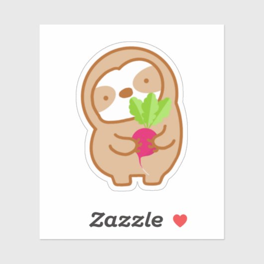 Cute Radish Sloth  Sticker (Vel)