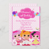 Cute Rag Doll Birthday Party Kaart (Voorkant / Achterkant)