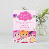 Cute Rag Doll Birthday Party Kaart (Staand voorkant)