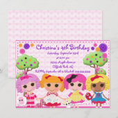 Cute Rag Doll Birthday Party Kaart (Voorkant / Achterkant)