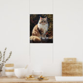 Cute Ragamuffin Art Chat Imprimer Poster (Cuisine)