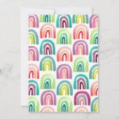 Cute Rainbow 1st Birthday Party Waterverf Kaart (Achterkant)