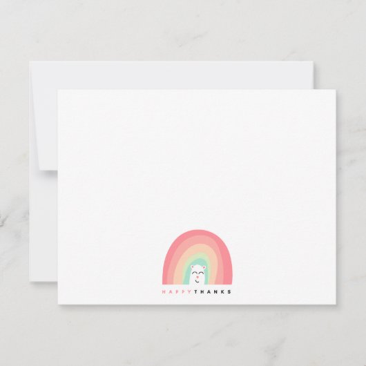 Cute Rainbow Animal Critter Happy Bedankt (Voorkant)