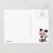 Cute Rainbow Anime Panda Girl Briefkaart (Achterkant)