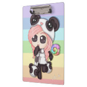 Cute Rainbow Anime Panda Girl Klembord (Links)