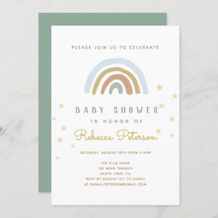 Cute Rainbow Baby shower Invitation Kaart