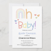 Cute Rainbow Baby shower Invitation Kaart (Voorkant)