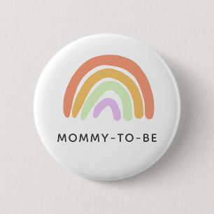 Cute Rainbow Baby shower mammie-to-be Ronde Button 5,7 Cm