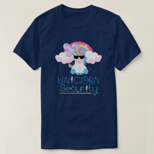 Cute Rainbow Baby Unicorn Security T-shirt (Design voorkant)