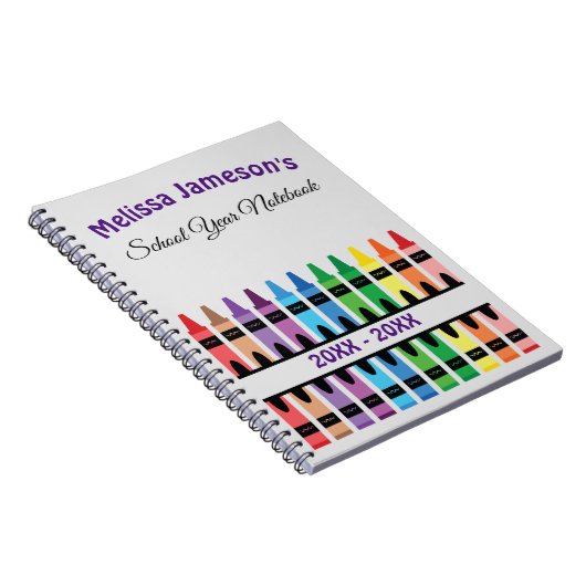 Cute Rainbow Back to School Crayon Notitieboek (Rechterzijde)