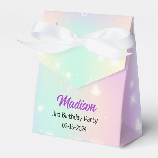 Cute Rainbow Birthday Bedankdoosjes (Voorkant Zijde)