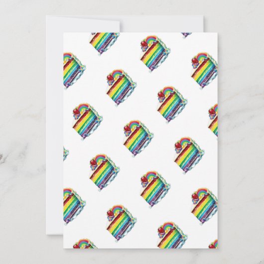 Cute Rainbow Birthday Cake Invitation (Dos)