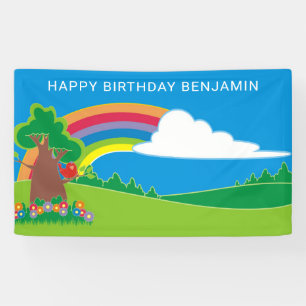 Cute Rainbow Birthday Party Spandoek
