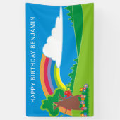 Cute Rainbow Birthday Party Spandoek (Verticaal)