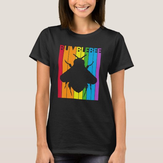 Cute Rainbow Bumblebee T-shirt (Voorkant)