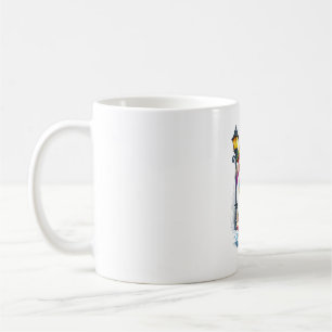 Cute Rainbow Bunny with Umbrella Design Koffiemok