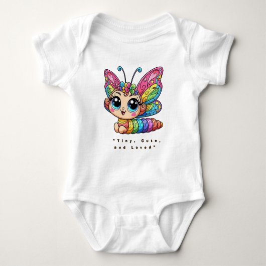 🐛Cute Rainbow Caterpillar Butterfly Cartoon Romper (Voorkant)