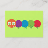 Cute Rainbow Caterpillar Cartes de visite (Dos)