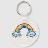Cute Rainbow Cloud Keychain | Colorful Aesthetic G (Voorkant)