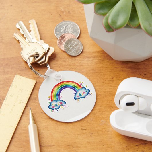 Cute Rainbow Cloud Keychain | Colorful Aesthetic G (Bureau)