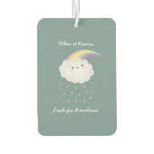 Cute Rainbow Cloud Rain Inspirerend Quote Gezegde Luchtverfrisser (Achterkant)