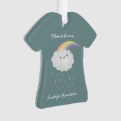 Cute Rainbow Cloud Rain Inspirerend Quote Gezegde Ornament (voorkant)