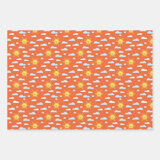 Cute Rainbow Clouds and Sunshine Inpakpapier Vel (Voorkant 3)