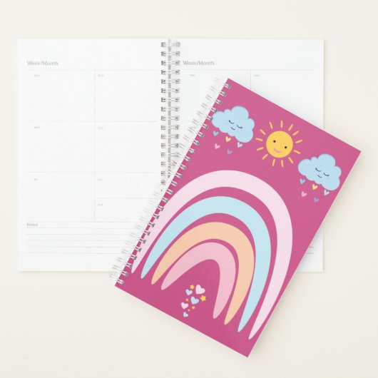 Cute Rainbow & Clouds Kids Design | Happy Pastel N (Devant avec enveloppe)
