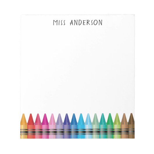 Cute Rainbow Crayons Kindergarten School Notitieblok (Voorkant)