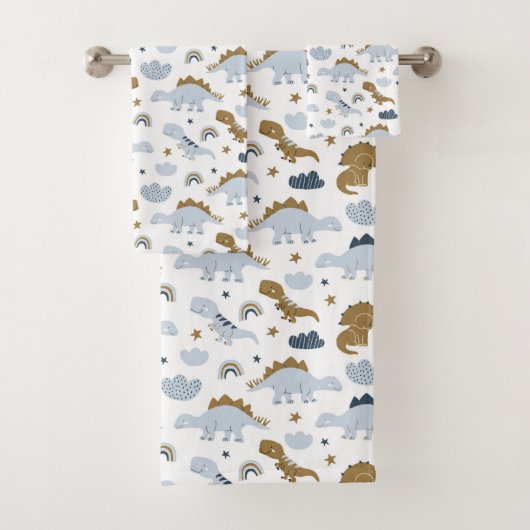 Cute Rainbow Dinosaur Pattern Bad Handdoek (Insitu)