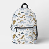 Cute Rainbow Dinosaur Pattern Bedrukte Rugzak (Voorkant)