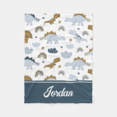 Cute Rainbow Dinosaur Pattern Fleece Deken (Voorkant)