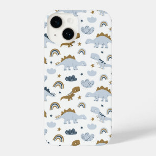 Cute Rainbow Dinosaur Pattern iPhone 14 Hoesje