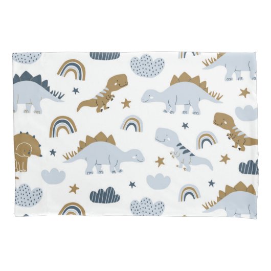 Cute Rainbow Dinosaur Pattern Kussensloop (Voorkant)
