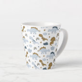 Cute Rainbow Dinosaur Pattern Latte Mok (Rechterhoek)